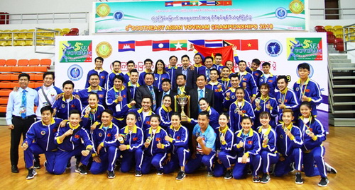 Đội tuyển Vovinam Việt Nam tại giải đấu. Ảnh: NT