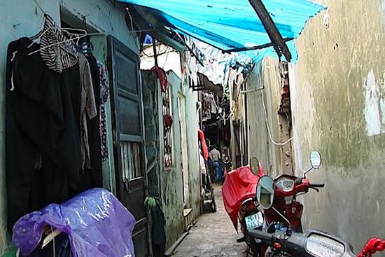 Khu trọ chật hẹp gần như không có lối thoát.