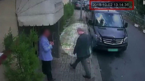 Hình ảnh trích xuất từ camera cho thấy nhà báo Jamal Khashoggi đã vào Tòa lãnh sự A-rập Xê-út hôm 2/10.