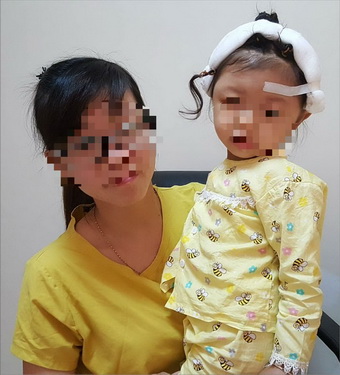 Bé V. bình thường trở lại sau 3 ngày phẫu thuật.