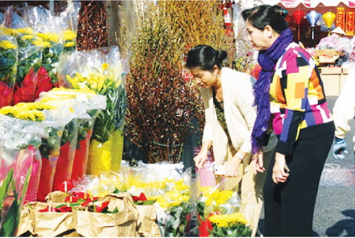 Chợ hoa ngày Tết.