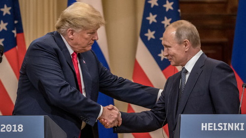 Cuộc gặp Thượng đỉnh giữa Tổng thống Nga V.Putin và Tổng thống Mỹ D. Trump ngày 16/7/2018 tại Helsinki, Phần Lan. Ảnh: ABC News