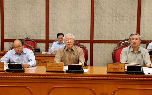 Tổng Bí thư, Chủ tịch nước Nguyễn Phú Trọng chủ trì họp Bộ Chính trị. Ảnh: TTXVN Tổng Bí thư, Chủ tịch nước Nguyễn Phú Trọng chủ trì họp Bộ Chính trị. Ảnh: TTXVN