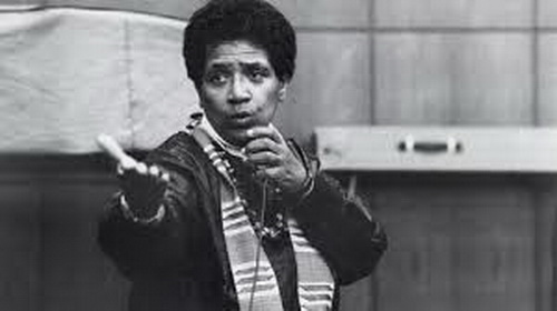 Audre Lorde thuyết trình tại Thủ đô Berlin, Đức.