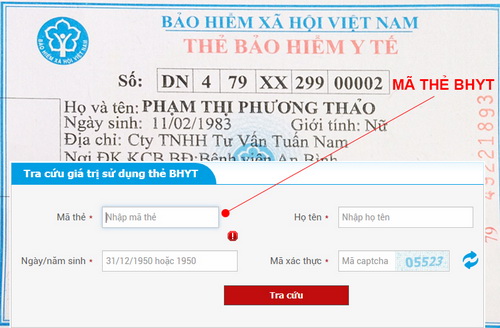 Để tra cứu thời gian sử dụng thẻ BHYT, nhắn tin theo cú pháp BH THE (Mã thẻ BHYT) gửi đến 8079.