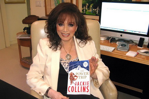 Jackie Collins với tiểu thuyết hư cấu lãng mạn The Power Trip của mình, xuất bản lần đầu ngày 27/9/2012.