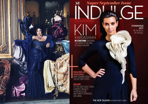 Sao Hollywood Joan Collins và sao truyền hình Kim Kardashian trên tạp chí Indulge.