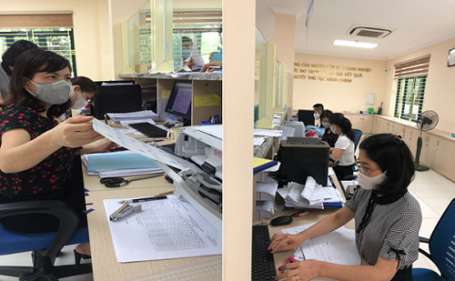 BHXH tỉnh Phú Thọ thực hiện in cấp thẻ BHYT cho người dân tại Trung tâm hành chính công.