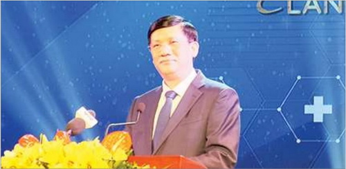 Quyền Bộ trưởng Bộ Y tế Nguyễn Thanh Long phát biểu tại buổi lễ.