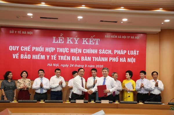 BHXH Hà Nội và Sở Y tế Hà Nội ký kết hợp tác.