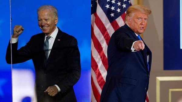 Tổng thống đắc cử Joe Biden (trái, ảnh) và Tổng thống đương nhiệm Donald Trump.