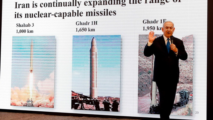 Thủ tướng Israel từng tuyên bố có bằng chứng về chương trình vũ khí hạt nhân bị mất của Iran.