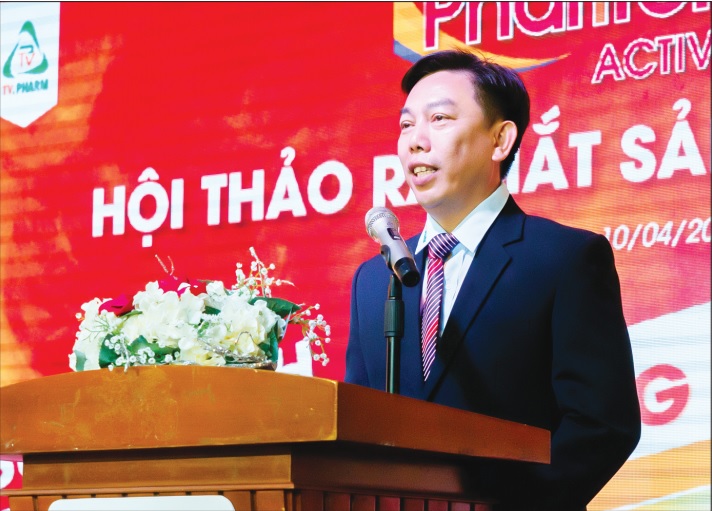 Ông Lê Thanh Tùng - Phó Tổng giám đốc Kinh doanh TV.PHARM phát biểu tại hội thảo.