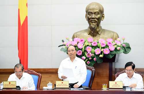 Thủ tướng Nguyễn Xuân Phúc nhấn mạnh quyết tâm xây dựng Chính phủ kiến tạo. Ảnh: Quang Hiếu