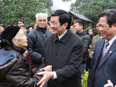 Chủ tịch nước thăm và tặng quà Tết đồng bào nghèo tỉnh Hà Giang, Tuyên Quang 1