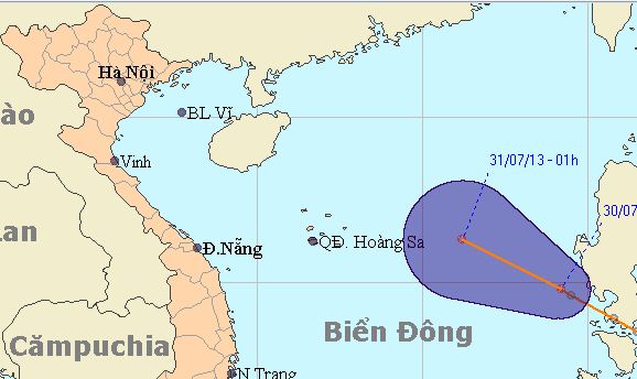 Áp thấp trên biển, cả nước mưa giông 1