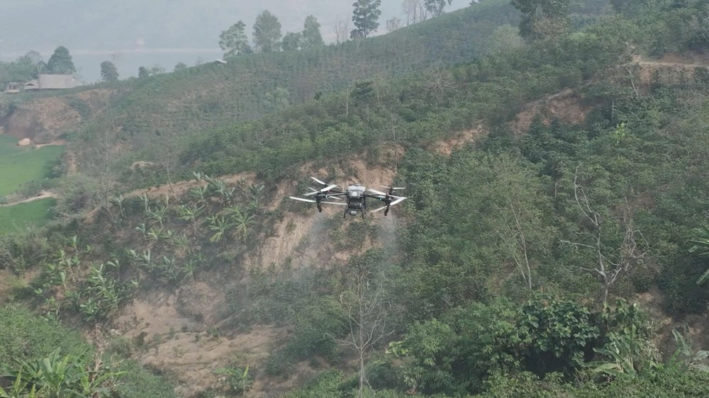 UAV gùi cà phê, phun thuốc trừ sâu, vận chuyển thuốc giữa núi rừng Điện Biên - Ảnh 10.