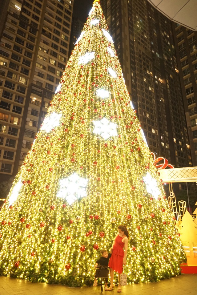 Người Sài Gòn hào hứng với cây thông Noel khổng lồ - Ảnh 4.