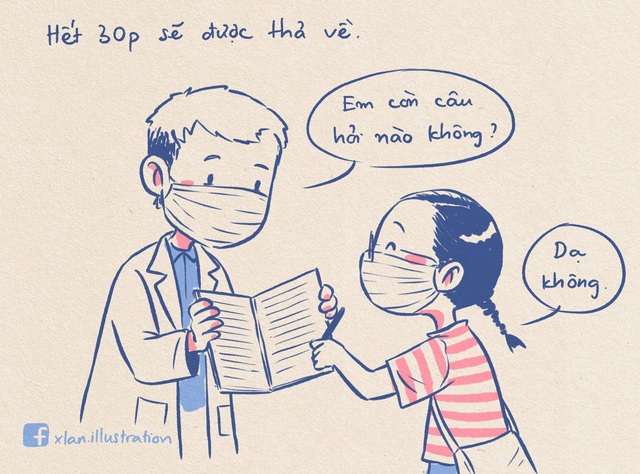 Họa sĩ Xuân Lan tái hiện đi tiêm vaccine bằng tranh, gây sốt cộng đồng mạng - Ảnh 15.