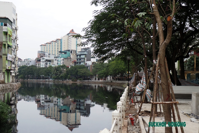 Hối hả thi công tuyến phố đi bộ Trúc Bạch để đưa vào hoạt động trước tết Dương lịch 2023 - Ảnh 12.