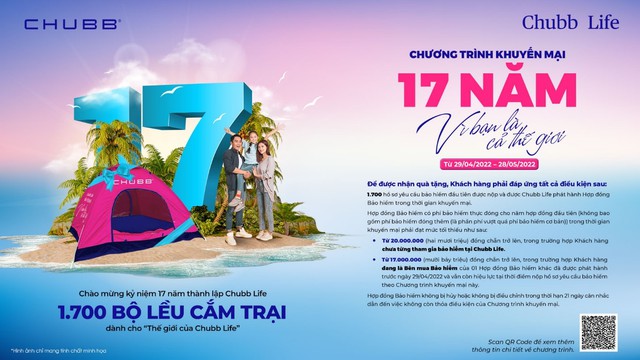 Kỷ niệm 17 năm hành trình phát triển, Chubb Life tri ân khách hàng với chương trình khuyến mại lớn - Ảnh 1. Kỷ niệm 17 năm hành trình phát triển, Chubb Life tri ân khách hàng với chương trình khuyến mại lớn - Ảnh 1.