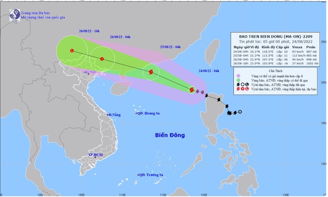 Thời tiết 24/8: Hà Nội và các tỉnh phía Bắc có mưa rào và giông - Ảnh 2.