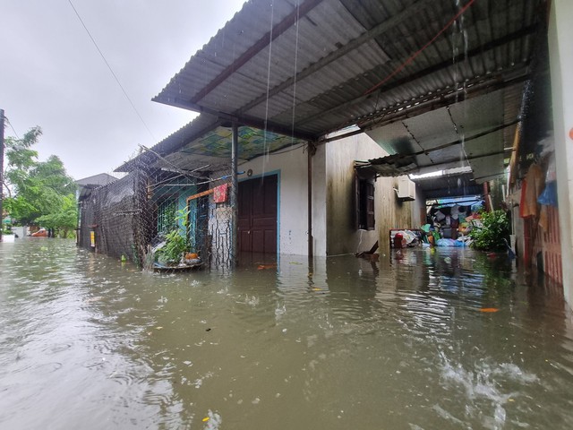 Nhiều tuyến đường, nhà dân ở Quảng Trị ngập cục bộ do mưa lớn - Ảnh 3.
