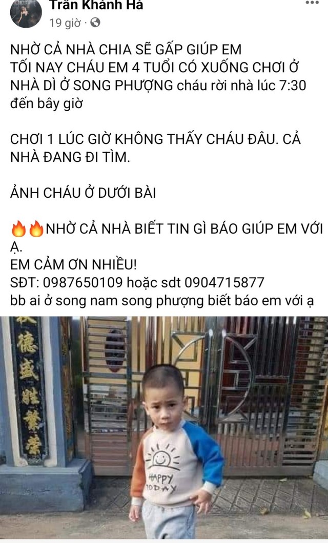 Nỗ lực tìm kiếm cháu bé 4 tuổi mất tích bí ẩn - Ảnh 1.