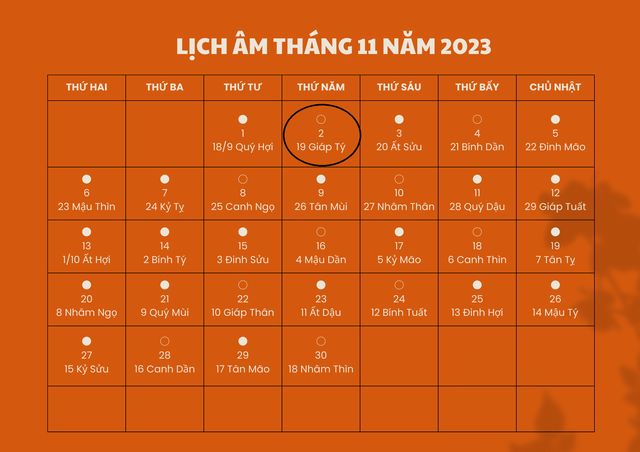 Lịch âm 2/11 - Âm lịch hôm nay 2/11 - Lịch vạn niên ngày 2/11/2023 - Ảnh 1.