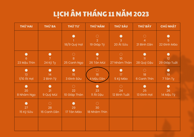 Lịch âm 16/11 - Âm lịch thời điểm ngày hôm nay 16/11 - Lịch vạn niên ngày 16/11/2023- Hình ảnh 1.