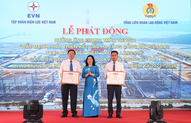 Gắn biển công trình Trạm biến áp 500kV Vân Phong và đấu nối - Chào mừng Đại hội XIII Công đoàn Việt Nam nhiệm kỳ 2023 - 2028- Ảnh 5.