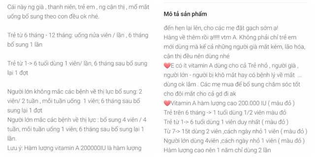 Nguy cơ ngộ độc khi tự ý cho trẻ uống vitamin A 'xách tay'- Ảnh 2.