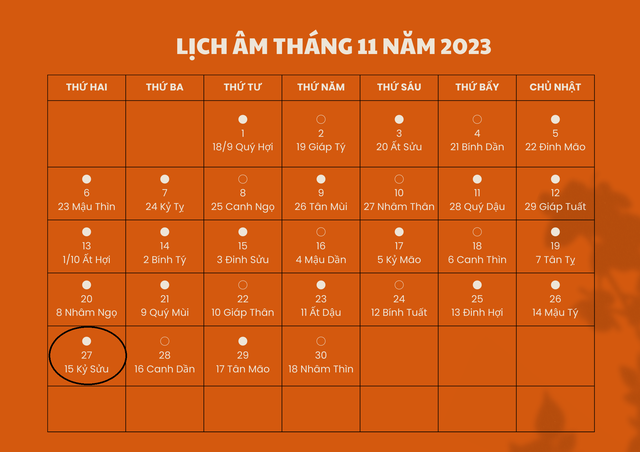 Lịch âm 27/11 - Âm lịch hôm nay 27/11 - Lịch vạn niên ngày 27/11/2023- Ảnh 1.