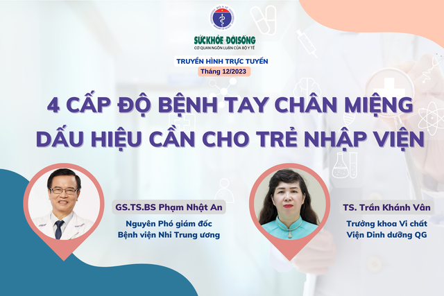  Truyền hình trực tuyến: 4 cấp độ tay chân miệng - Dấu hiệu cần cho trẻ nhập viện- Ảnh 1.