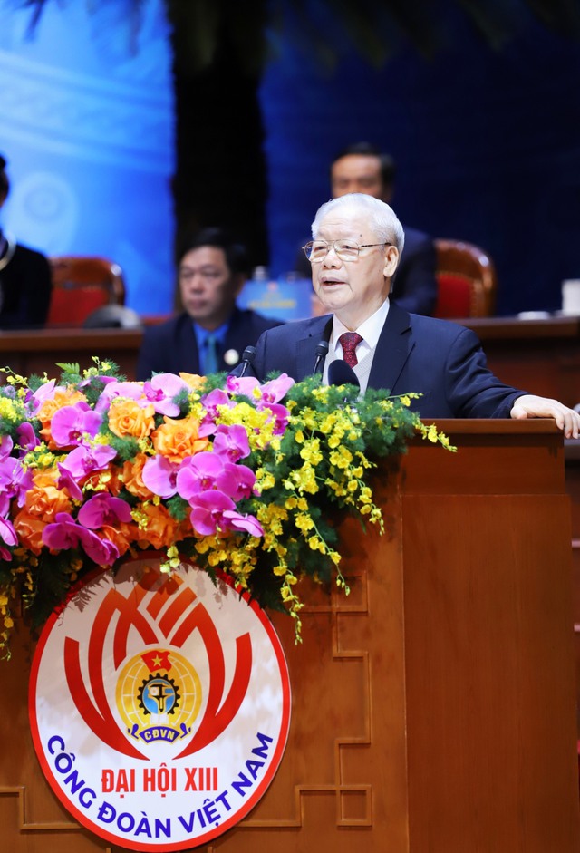 Tổng Bí thư Nguyễn Phú Trọng phát biểu chỉ đạo Đại hội XIII Công đoàn Việt Nam- Ảnh 2.
