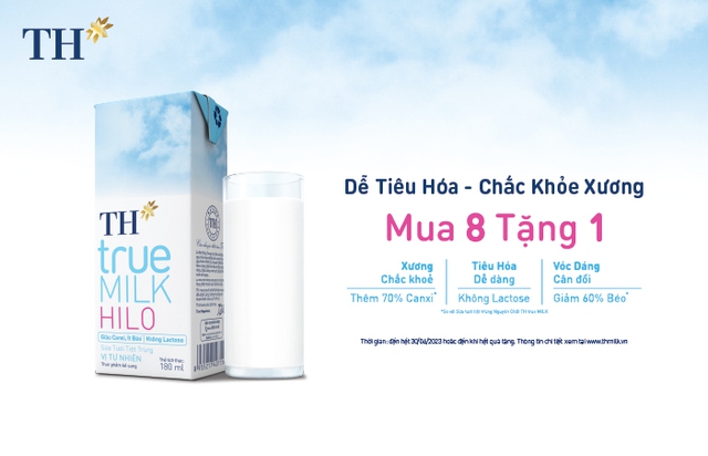 TH true MILK HILO – sữa tươi giàu canxi, ít béo khuyến mãi mua 8 tặng 1 - Ảnh 1.