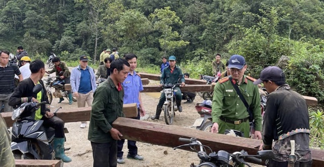 Kịp thời ngăn chặn nhóm đối tượng khai thác gỗ trái phép - Ảnh 1.