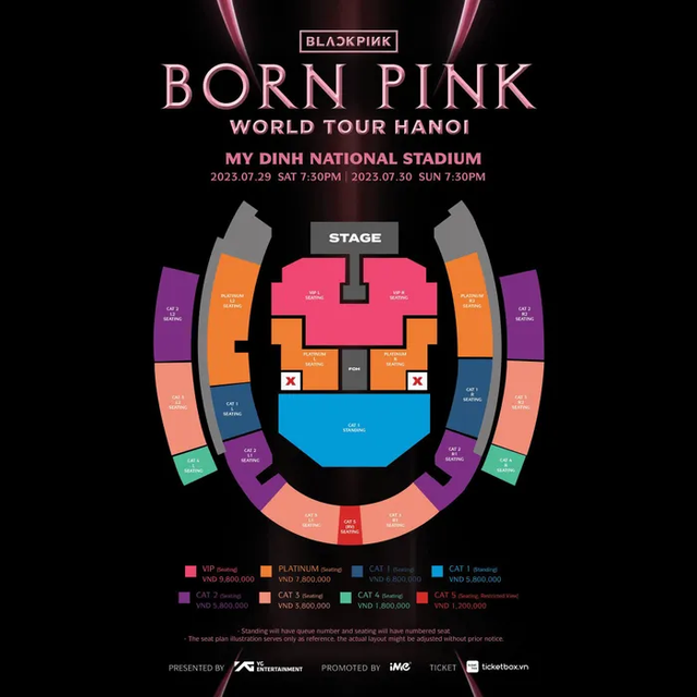 Chính thức công bố sơ đồ sân khấu và giá vé concert Blackpink tại Hà Nội - Ảnh 2.