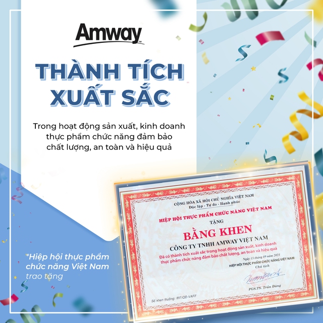 Amway Việt Nam lần thứ 11 vinh dự nhận giải thưởng "sản phẩm vàng vì sức khỏe cộng đồng" - Ảnh 2. Amway Việt Nam lần thứ 11 vinh dự nhận giải thưởng "sản phẩm vàng vì sức khỏe cộng đồng" - Ảnh 2.