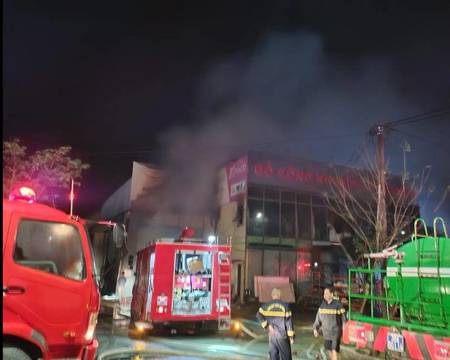 Video: Cháy xưởng gỗ công nghiệp trong đêm- Ảnh 1.