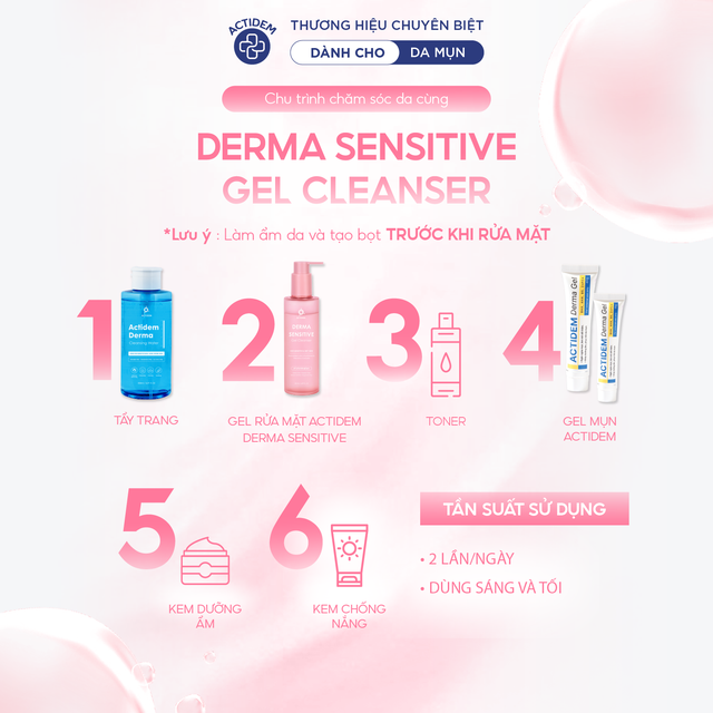 Review Gel rửa mặt Actidem Sensitive Gel Cleanser: Bí quyết làm sạch sâu cho làn da nhạy cảm khó chiều- Ảnh 1.