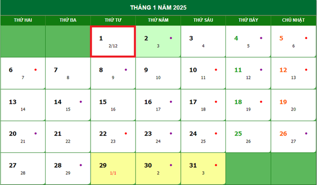 Lịch âm 1/1 - Âm lịch hôm nay 1/1 - Lịch vạn niên ngày 1/1/2025- Ảnh 1.