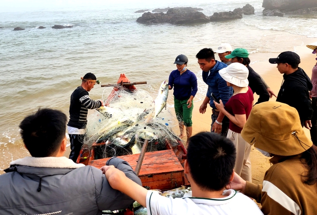 Ngư dân Quảng Bình bội thu 'lộc biển' trong chuyến ra khơi đầu năm- Ảnh 3.