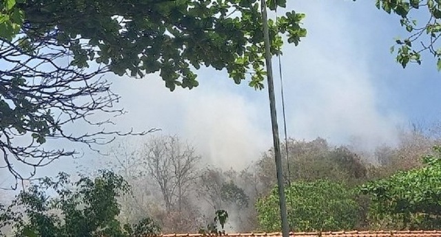 Video: Cháy trên đồi Trại Thủy ở Nha Trang, khói lan cả vào khu dân cư- Ảnh 1.