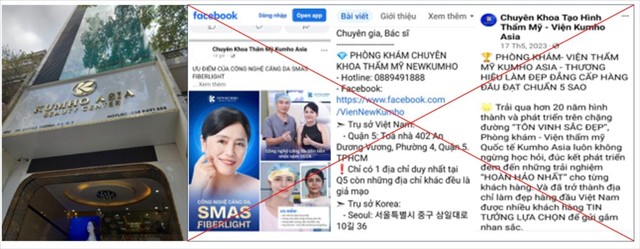 Phòng khám chuyên khoa Thẩm mỹ Kumoho Asia quảng cáo ‘đẳng cấp hàng đầu’ mắc nhiều sai phạm- Ảnh 1.