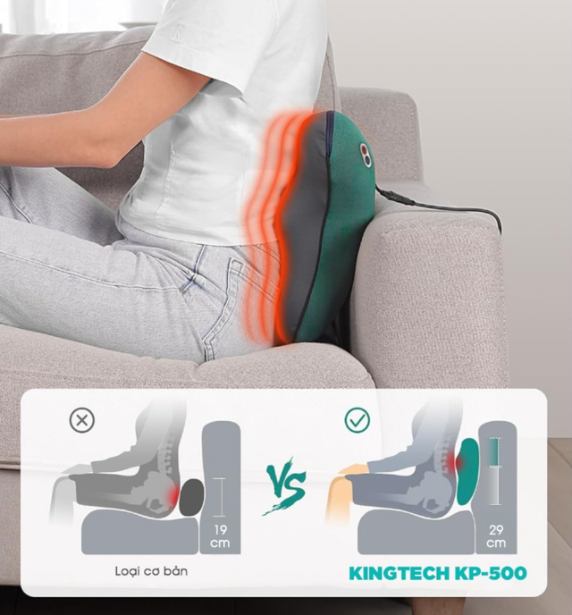 Đánh giá chi tiết gối massage nhiệt hồng ngoại KingTech KP-500- Ảnh 2.