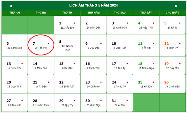 Lịch âm 7/5 - Âm lịch hôm nay 7/5 - Lịch vạn niên ngày 7/5/2024- Ảnh 1. Lịch âm 7/5 - Âm lịch hôm nay 7/5 - Lịch vạn niên ngày 7/5/2024- Ảnh 1.