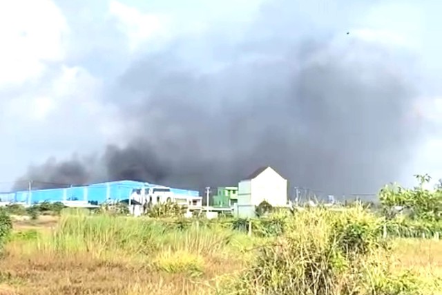 Cháy nhà máy xay xát lúa gạo tại Long An- Ảnh 1.