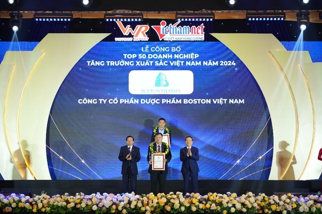 Dược phẩm Boston Việt Nam tiếp tục gây ấn tượng khi lọt TOP 50 doanh nghiệp tăng trưởng xuất sắc nhất năm 2024- Ảnh 1.