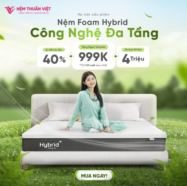 Nệm Thuần Việt ra mắt nệm Foam Latex Hybrid - Đột phá công nghệ 5 trong 1- Ảnh 1.